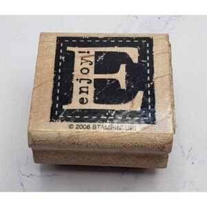 Stampin Up! Enjoy Quilt Block Wood Mounted Rubber Stamp